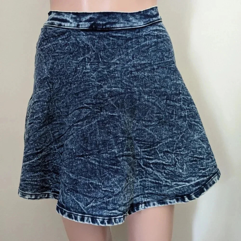 4/$20 Milkyway Flare Denim Mini Skirt Size Small festival y2k skater 90s